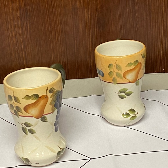 Home Interiors Rare Sonoma Villa pattern Ceramic Latte Mugs - Picture 12 of 15